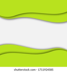 Abstract light green background. Paper cut style with shadow. Space for text. Stock - Vector illustration