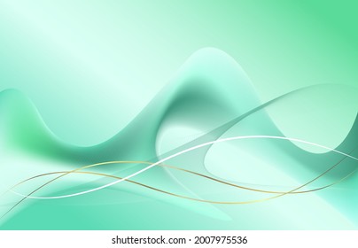 Abstract light green background with smooth lines.