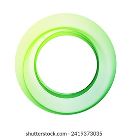 Abstract light green frame with smooth circular wave lines on a white background