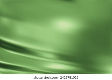 Fondo de degradado verde claro abstracto. Textura de seda ondulada sutil minimalista. Ilustración vectorial 3D.