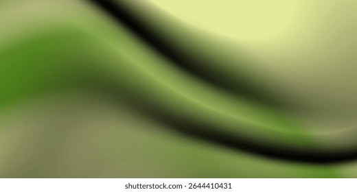 Abstract light green gradient background. Minimalistic subtle wavy silk texture. 3D vector illustration.