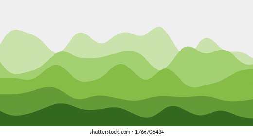 Abstrakter hellgrüner Hintergrund. Farbige Wellen moderne Vektorgrafik.