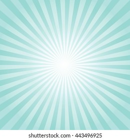 Abstract Light Green rays background. Vector