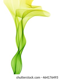 Abstract light green vector vertical wave background  lines