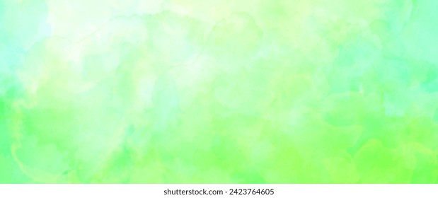 Abstract light green watercolor vector texture background for poster, cover, banner, flyer, cards. Hand drawn spring illustration for design. Summer  background.