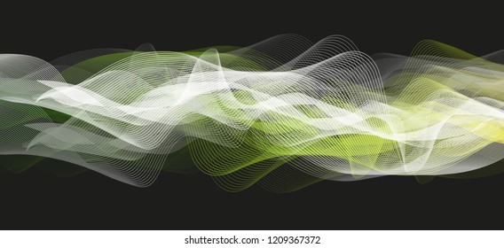 Abstract Light green and white Sound Wave background,Earthquake wave diagram concept; design for education and science; Vector Illustration.