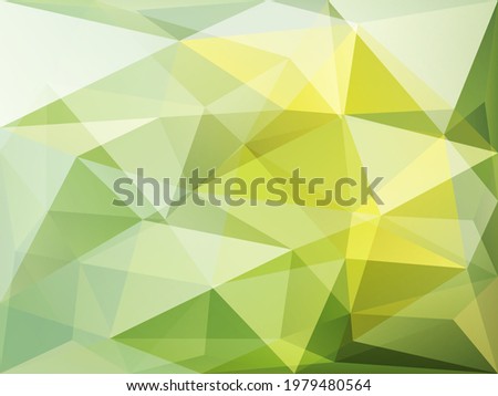 Abstract light green and yellow geometric background. Low polygonal vector mosaic, digital design