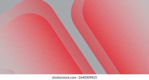 Abstract light grey background with glowing geometric lines. Modern red gradient square shape design. Futuristic technology concept. Suitable for brochure, corporate, website, poster, banner