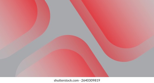 Abstract light grey background with glowing geometric lines. Modern red gradient square shape design. Futuristic technology concept. Suitable for brochure, corporate, website, poster, banner