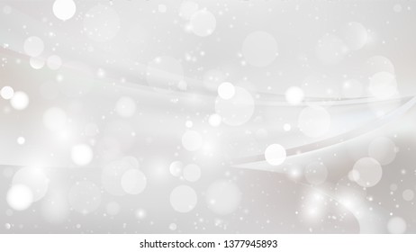 Abstract Light Grey Bokeh Lights Background Vector