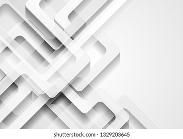 Abstract light grey technology geometric concept background. Vector design
