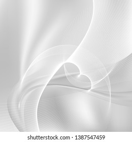 Abstract Light Grey Wave Lines Background