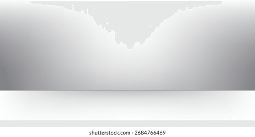 Abstrakter hellgrauer weißer Raum Studio Hintergrund bearbeitbar modern