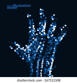 Abstract light hand, futuristic vector illustration eps10
