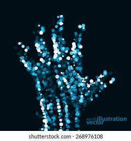 Abstract light hand, futuristic vector illustration eps10