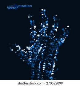 Abstract light hand, futuristic vector illustration eps10