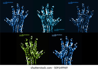 Abstract light hand, futuristic vector illustration eps10