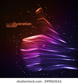 Abstract light Hand in GOOD Sign, futuristic vector illustration eps10