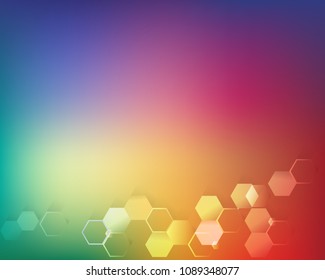 Abstract light, hexagon, colors background