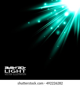 Abstract light. Holiday light rays. Vector design layout for your flyers, covers, posters, brochures.