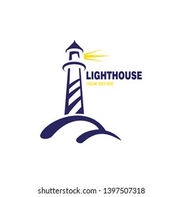 Abstract light house with yellow lamp