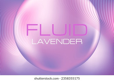 Abstrakter heller Lavendelhintergrund mit fließendem Kreis und gewellten Linien, perfekt für wissenschaftliche Präsentationen, moderne Plakate, trendige Beauty-Banner