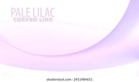 Abstract light lavender curved line on pale pinkish background. Minimal vector graphic pattern