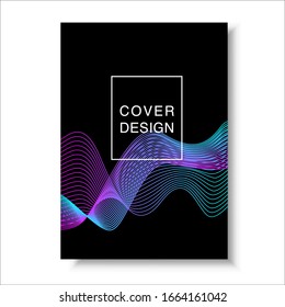 Abstract light line waves in dark background for cover , poster, flyer, or banner design