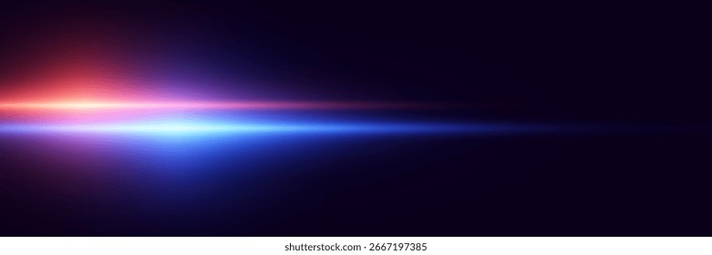 Abstractas líneas de luz de efecto azul y rojo.