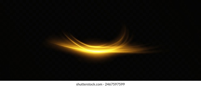 
Abstract light lines of high speed movement, golden colors. Neon glowing curves. Abstract movement. Neon yellow speed lines. Dynamic traces.