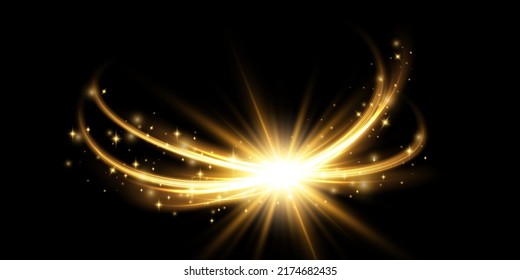Abstract light lines of movement and speed with white color glitters. Light everyday glowing effect. semicircular wave, light trail curve swirl, car headlights, incandescent optical fiber png.
