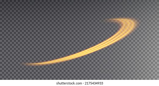 Abstract light lines of movement and speed with white color glitters. Light everyday glowing effect. semicircular wave, light trail curve swirl, car headlights, incandescent optical fiber png.
