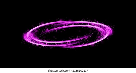 Abstract light lines of movement and speed with purple color sparkles. Light everyday glowing effect. semicircular wave, light trail curve swirl, car headlights, incandescent optical fiber png.
