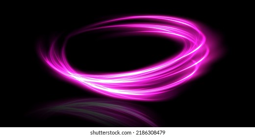 Abstract light lines of movement and speed with purple color sparkles. Light everyday glowing effect. semicircular wave, light trail curve swirl, car headlights, incandescent optical fiber png.
