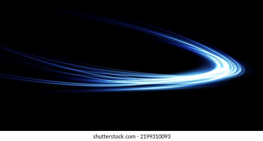 Abstract light lines of movement and speed. light blue ellipse. Glitter Galaxy. Glowing podium. Space tunnel. Light everyday glowing effect. semicircular wave, light vortex wake. Bright spiral.
