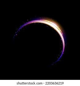 Resumen de líneas de luz de movimiento y velocidad con brillantes de color blanco. Efecto luminoso diario. onda semicircular, giro de la curva de traza luminosa, faros de coche, png óptico de fibra incandescente.
