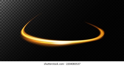 Abstract light lines of movement and speed with white color glitters. Light everyday glowing effect. semicircular wave, light trail curve swirl, car headlights, incandescent optical fiber png.

