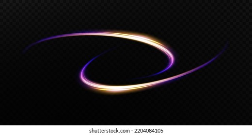 Abstract light lines of movement and speed with white color glitters. Light everyday glowing effect. semicircular wave, light trail curve swirl, car headlights, incandescent optical fiber png.
