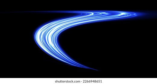 Abstract light lines of movement and speed. light blue ellipse. Glitter Galaxy. Glowing podium. Space tunnel. Light everyday glowing effect. semicircular wave, light vortex wake. Bright spiral.
