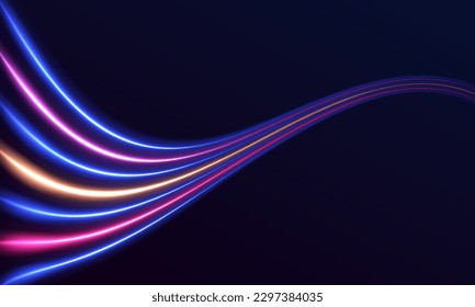 Abstract light lines of movement and speed with purple color sparkles. Laser beams luminous abstract sparkling isolated on a transparent background. Abstract neon color glowing lines background.