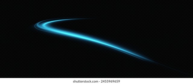 
Abstract light lines of movement and speed in blue. Neon lines of blue speed. Dynamic traces of light movement. Light wave of the trace, line of the trace.