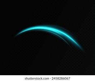 Abstract light lines of movement and speed in blue. Neon lines of blue speed. Dynamic traces of light movement. Light wave of the trace, line of the trace.	