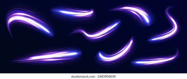 Abstractas líneas de luz de movimiento y velocidad en color neón. Fondo dinámico de la velocidad con Formas rectangulares en movimiento que forman la textura, fondo del deporte.	