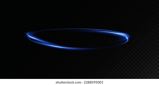 Líneas de luz abstractas del movimiento de velocidad, colores azules. Efecto luminoso diario. onda semicircular, giro de la curva de traza luminosa, png incandescente de fibra óptica.
