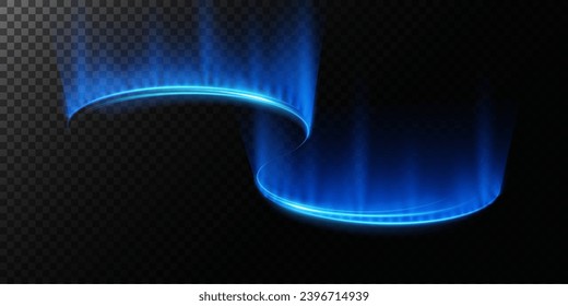 Abstract light lines of speed movement, blue colors. Light everyday glowing effect. semicircular wave, light trail curve swirl, optical fiber incandescent png. EPS10	