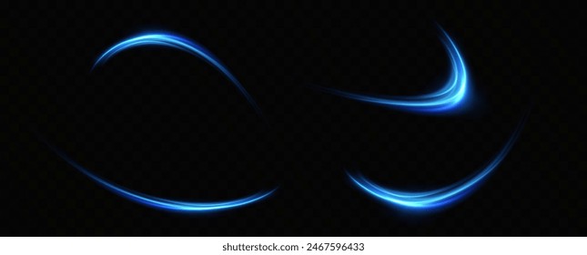 Líneas de luz Abstractas de movimiento de velocidad, colores azules.Curvas de neón brillante.Movimiento Abstractas.Líneas de neón de velocidad azul. Rastros dinámicos.	