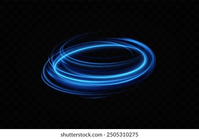 Líneas de luz Abstractas de movimiento de velocidad, colores azules. Curvas brillantes de neón. Movimiento Abstractas. Líneas de neón de velocidad azul. Huellas dinámicas.