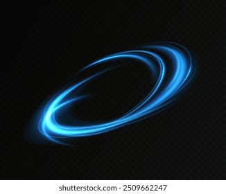 Líneas de luz Abstractas de movimiento de velocidad, colores azules. Curvas brillantes de neón. Movimiento Abstractas. Líneas de neón de velocidad azul. Huellas dinámicas.