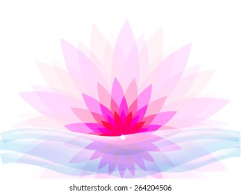 abstract light lotus with water, vector
