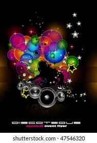 Abstract Light Music Event Background with DJ shape